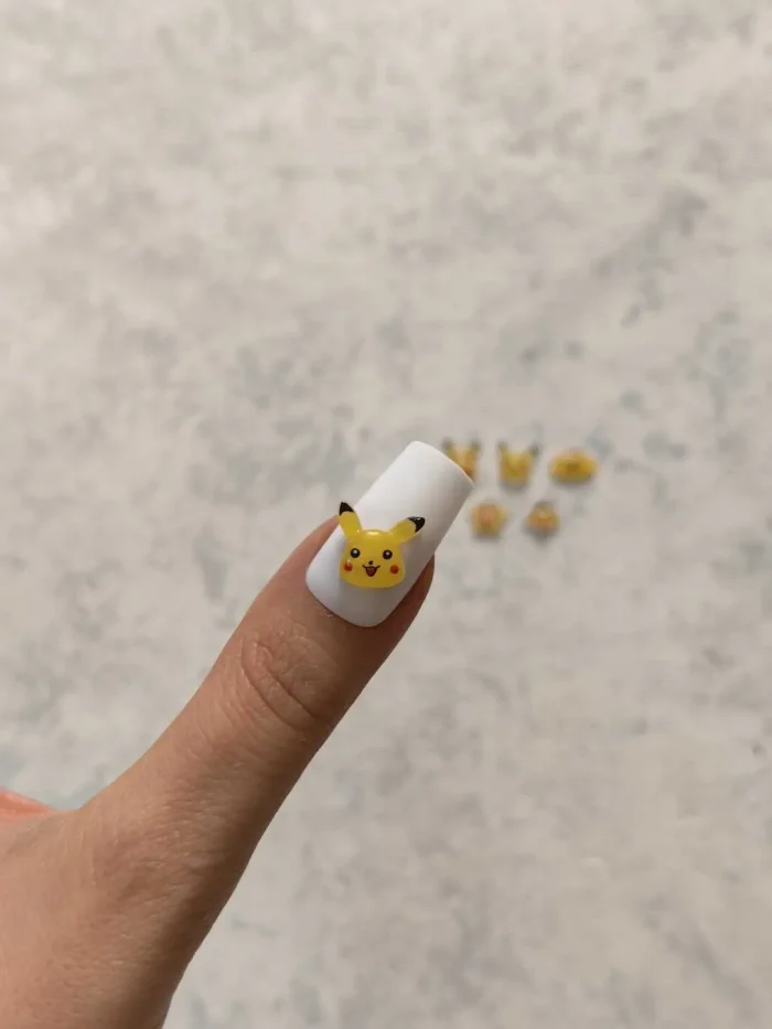 استیکر برجسته ناخن راسا طرح خرگوش پوکمون رزینی زرد