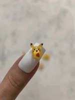 استیکر برجسته ناخن راسا طرح خرگوش پوکمون رزینی زرد