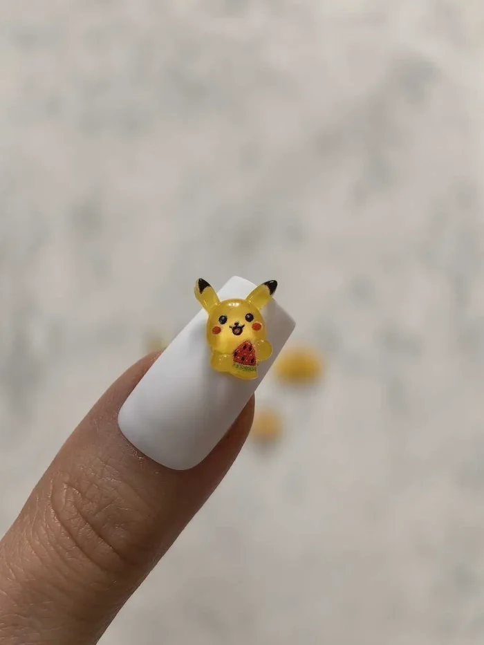 استیکر برجسته ناخن راسا طرح خرگوش پوکمون رزینی زرد