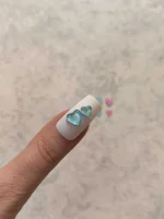 استیکر برجسته ناخن راسا طرح قلب رنگی کرومی