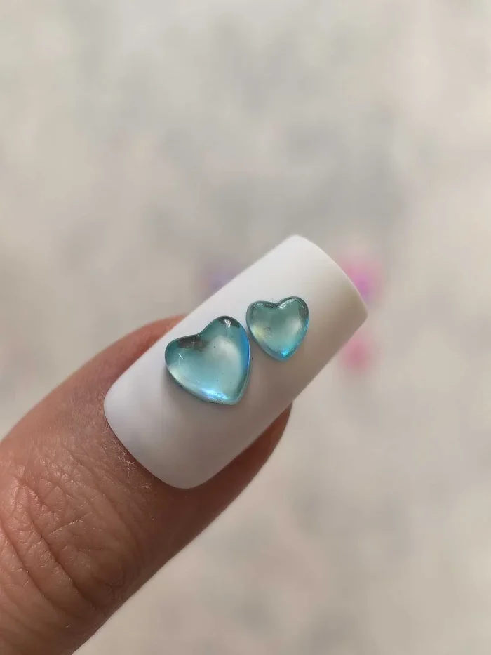 استیکر برجسته ناخن راسا طرح قلب رنگی کرومی