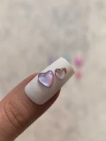 استیکر برجسته ناخن راسا طرح قلب رنگی کرومی