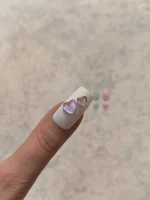 استیکر برجسته ناخن راسا طرح قلب رنگی کرومی