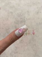 استیکر برجسته ناخن راسا طرح قلب رنگی کرومی شفاف