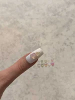 استیکر برجسته ناخن راسا طرح قلب رنگی کرومی شفاف