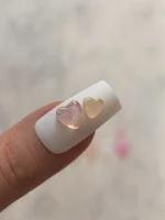 استیکر برجسته ناخن راسا طرح قلب رنگی کرومی شفاف