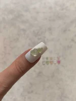 استیکر برجسته ناخن راسا طرح قلب رنگی کرومی شفاف