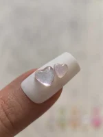 استیکر برجسته ناخن راسا طرح قلب رنگی کرومی شفاف