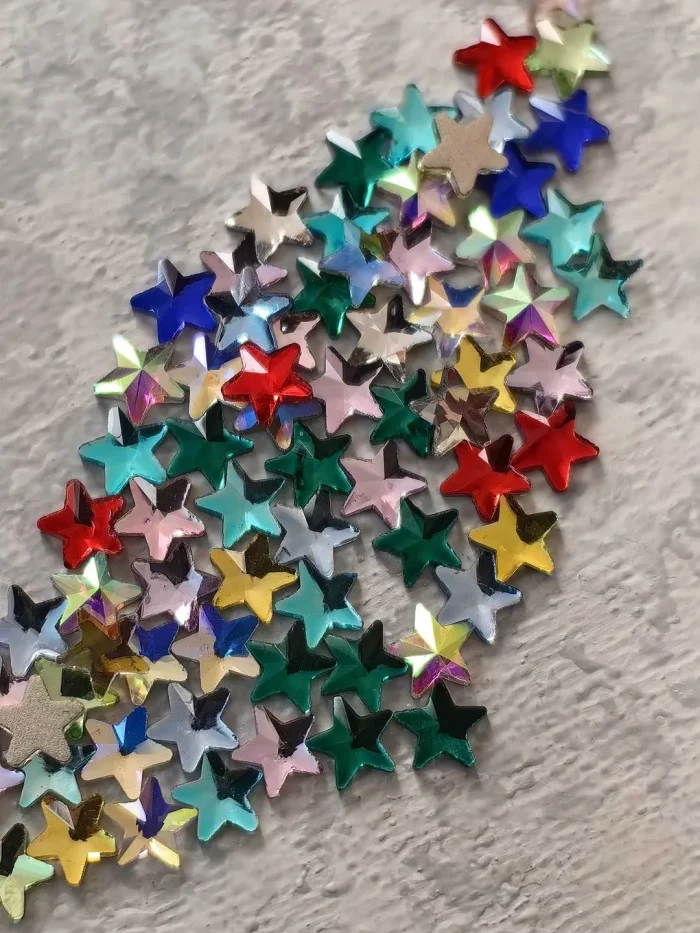 استیکر برجسته ناخن راسا طرح ستاره نوک تیز رنگی