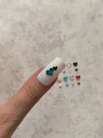 استیکر برجسته ناخن راسا طرح قلب کریستالی رنگی