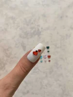 استیکر برجسته ناخن راسا طرح قلب کریستالی رنگی