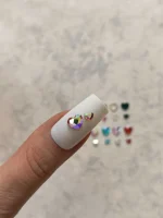 استیکر برجسته ناخن راسا طرح قلب کریستالی رنگی