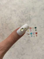 استیکر برجسته ناخن راسا طرح قلب کریستالی رنگی