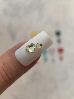 استیکر برجسته ناخن راسا طرح قلب کریستالی رنگی