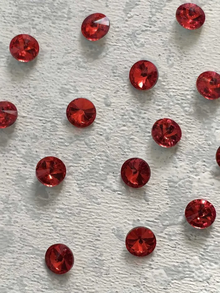 استیکر برجسته ناخن راسا طرح دایره کریستالی قرمز