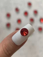 استیکر برجسته ناخن راسا طرح دایره کریستالی قرمز