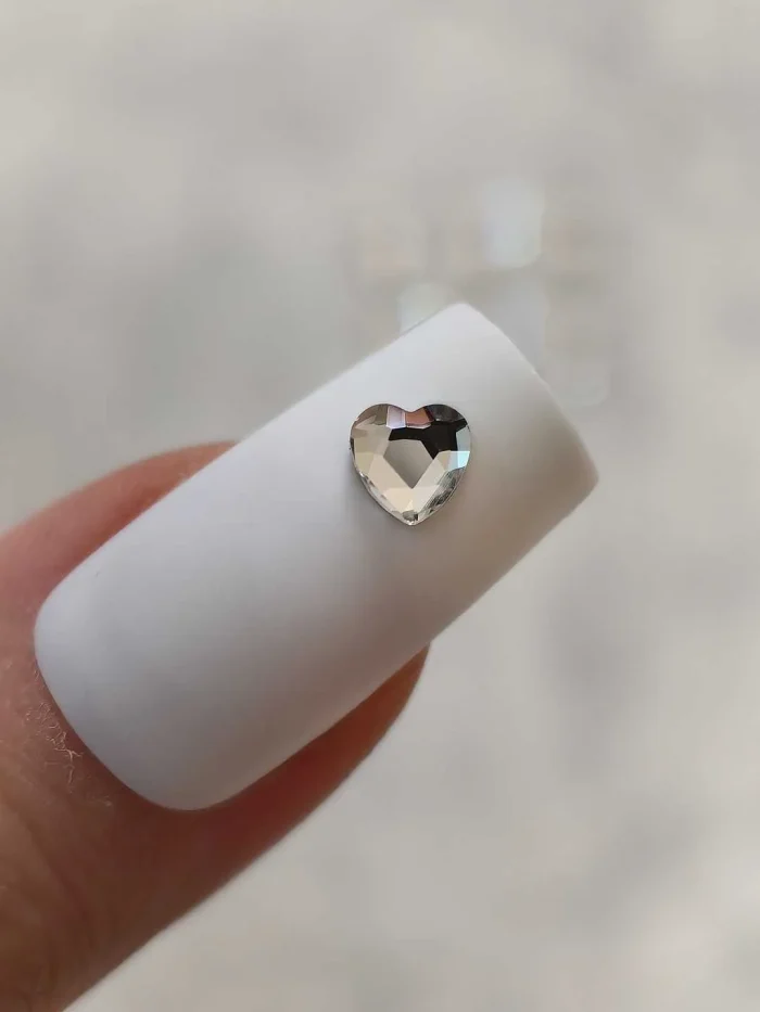 استیکر برجسته ناخن راسا طرح قلب کریستالی رنگی