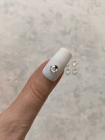 استیکر برجسته ناخن راسا طرح قلب کریستالی رنگی