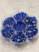 استیکر برجسته ناخن راسا طرح نگین آبی بسته 7 عددی