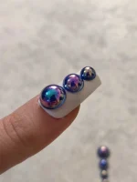 استیکر برجسته ناخن راسا طرح نگین آبی بسته 7 عددی