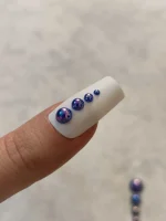 استیکر برجسته ناخن راسا طرح نگین آبی بسته 7 عددی