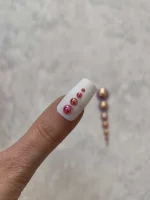 استیکر برجسته ناخن راسا طرح نگین قرمز بسته 7 عددی