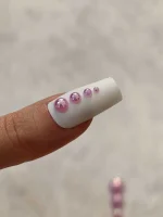 استیکر برجسته ناخن راسا طرح نگین بنفش بسته 7 عددی