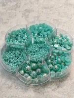 استیکر برجسته ناخن راسا طرح نگین سبز بسته 7 عددی