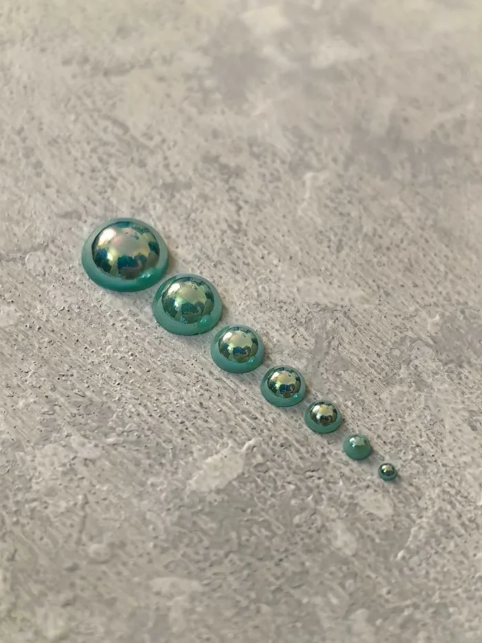 استیکر برجسته ناخن راسا طرح نگین سبز بسته 7 عددی