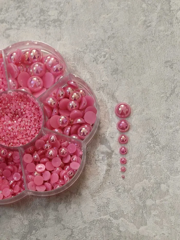 استیکر برجسته ناخن راسا طرح نگین صورتی بسته 7 عددی