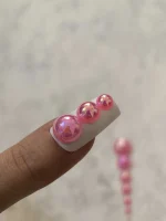 استیکر برجسته ناخن راسا طرح نگین صورتی بسته 7 عددی