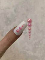 استیکر برجسته ناخن راسا طرح نگین صورتی بسته 7 عددی