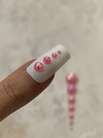 استیکر برجسته ناخن راسا طرح نگین صورتی بسته 7 عددی