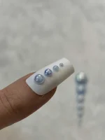 استیکر برجسته ناخن راسا طرح نگین آبی بسته 7 عددی