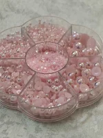 استیکر برجسته ناخن راسا طرح نگین صورتی بسته 7 عددی