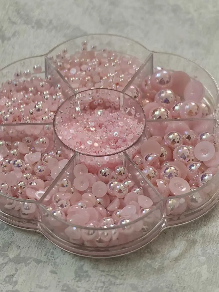 استیکر برجسته ناخن راسا طرح نگین صورتی بسته 7 عددی