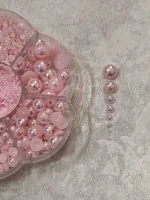 استیکر برجسته ناخن راسا طرح نگین صورتی بسته 7 عددی