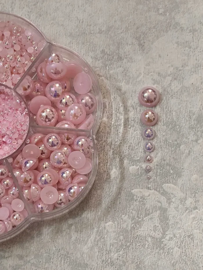 استیکر برجسته ناخن راسا طرح نگین صورتی بسته 7 عددی