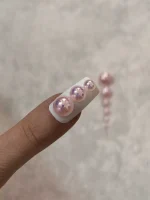 استیکر برجسته ناخن راسا طرح نگین صورتی بسته 7 عددی