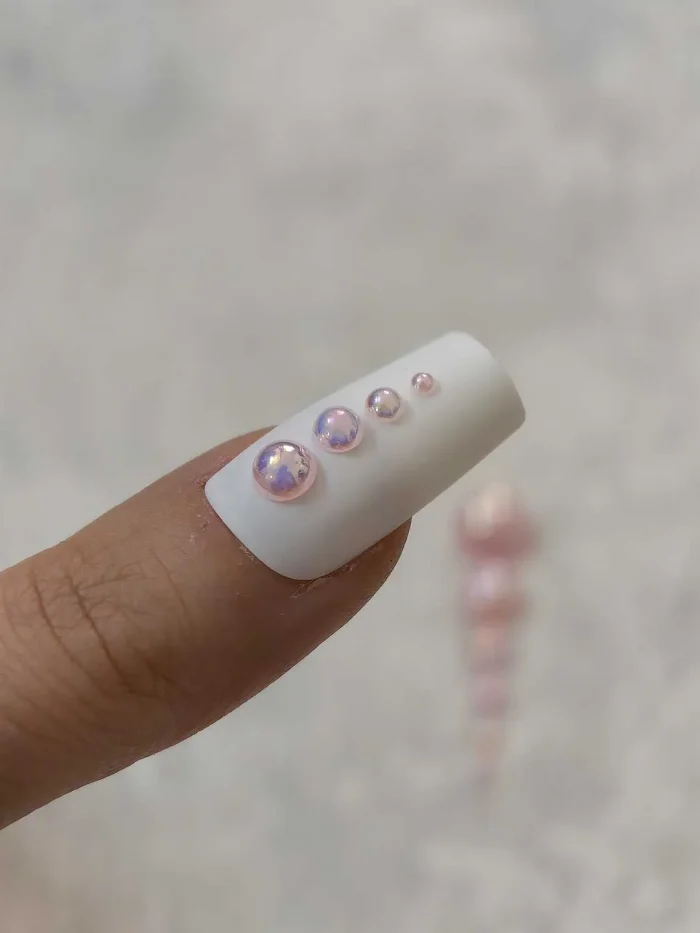 استیکر برجسته ناخن راسا طرح نگین صورتی بسته 7 عددی