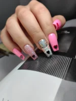 ناخن مصنوعی راسا طرح خرگوش و قلب رنگ صورتی