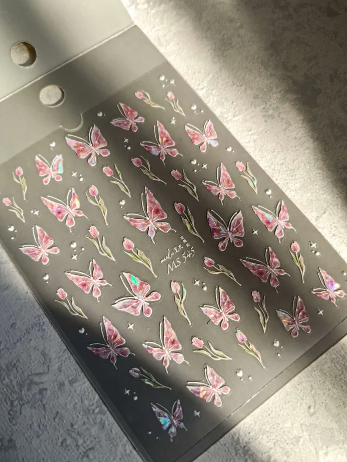 لنز و استیکر [اسلایدر] برجسته ناخن راسا طرح گل و پروانه کد RSL12