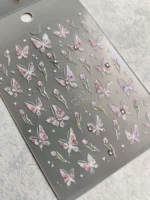 لنز و استیکر [اسلایدر] برجسته ناخن راسا طرح گل و پروانه کد RSL12