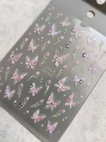 لنز و استیکر [اسلایدر] برجسته ناخن راسا طرح گل و پروانه کد RSL12