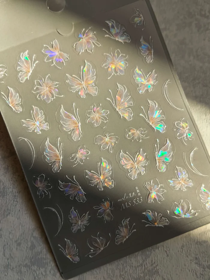 لنز و استیکر [اسلایدر] برجسته ناخن راسا طرح گل و پروانه کد RSL13