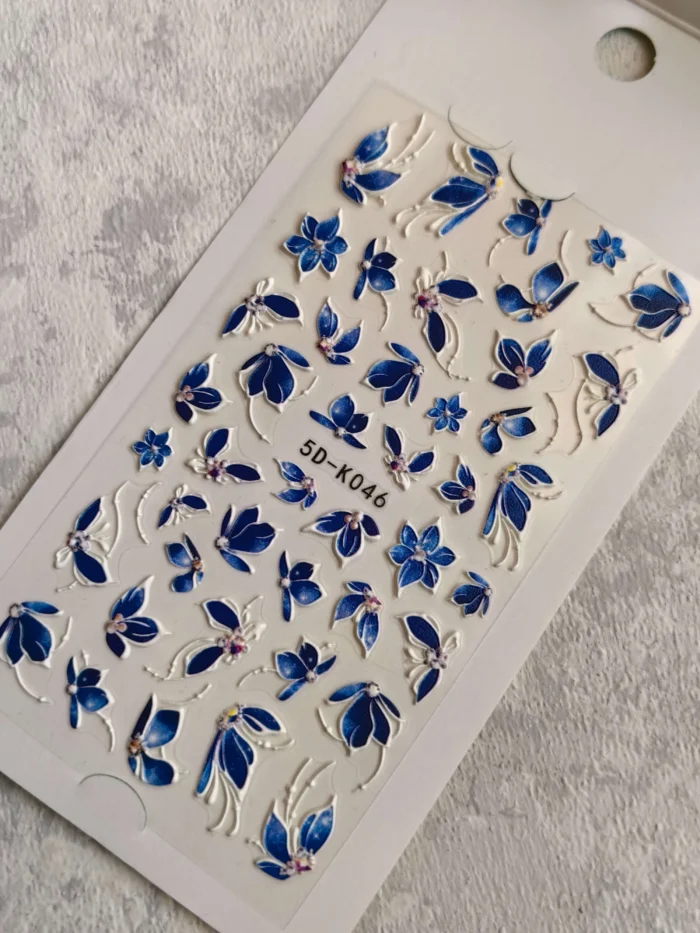 لنز و استیکر [اسلایدر] برجسته ناخن راسا طرح گل و پروانه کد RSL06