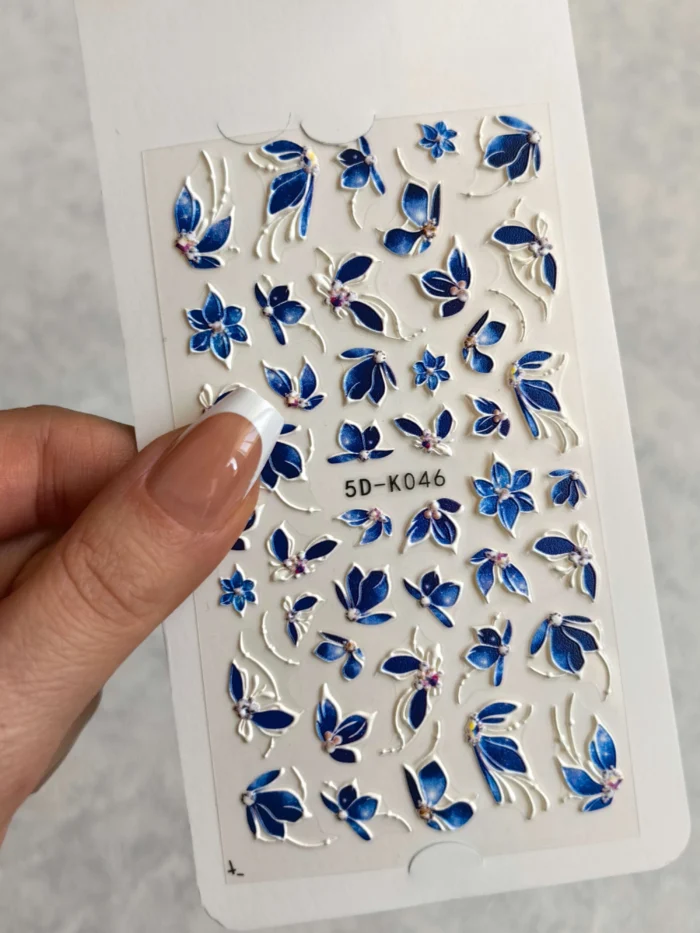 لنز و استیکر [اسلایدر] برجسته ناخن راسا طرح گل و پروانه کد RSL06