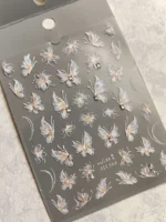 لنز و استیکر [اسلایدر] برجسته ناخن راسا طرح گل و پروانه کد RSL13