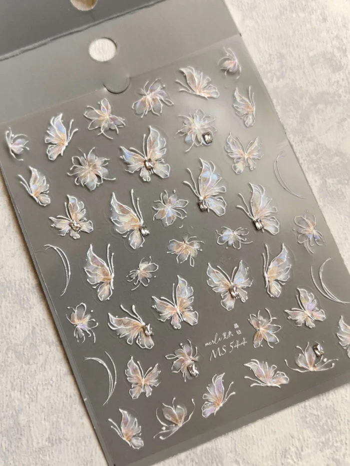 لنز و استیکر [اسلایدر] برجسته ناخن راسا طرح گل و پروانه کد RSL13