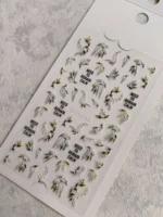 لنز و استیکر [اسلایدر] برجسته ناخن راسا طرح شکوفه و برگ و گل کد RSL05